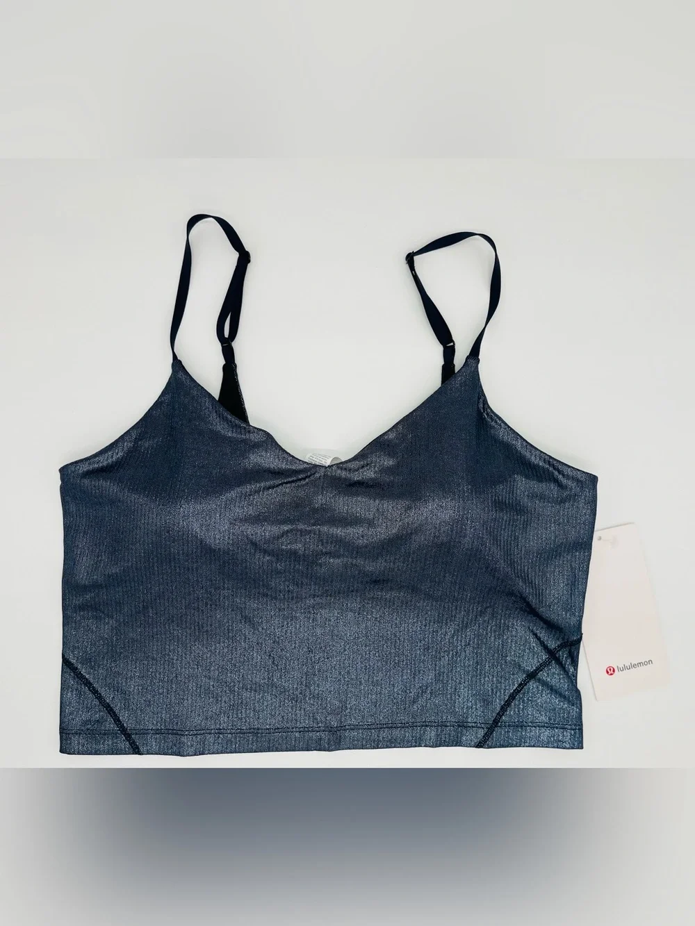 Lululemon Align Ribbeed Crop Cami Tank TopShine A/B Cup NVT Size 12